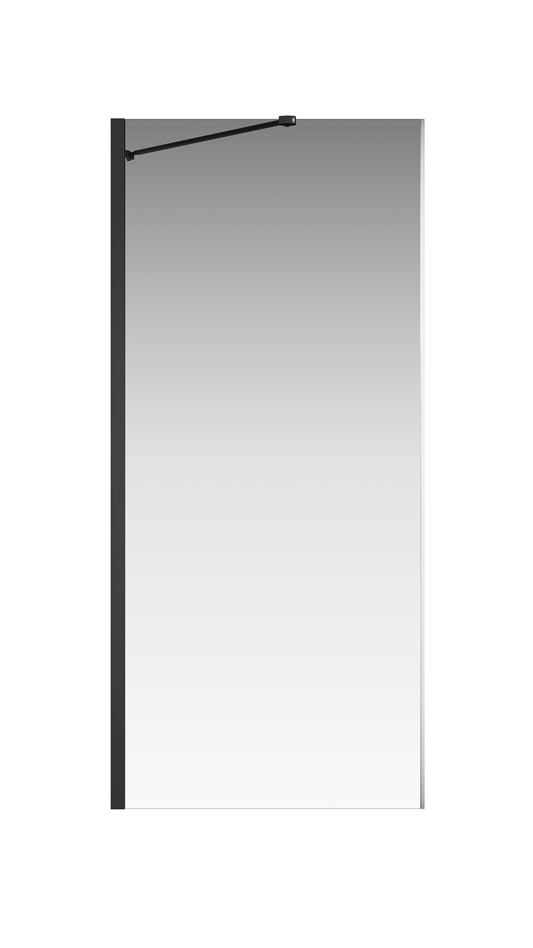 Боковая перегородка Creto Tenta 90х200 см 123-SP-900-C-B-8 профиль черный, стекло прозрачное 