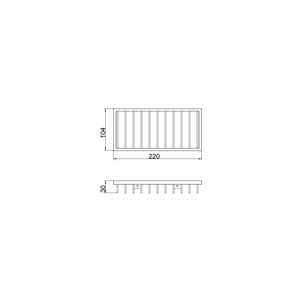 Полка-решетка Veragio Basket прямоугольная 11х22хh3 см, хром