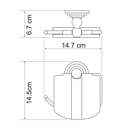 Держатель туалетной бумаги с крышкой Wasserkraft Ammer K-7025