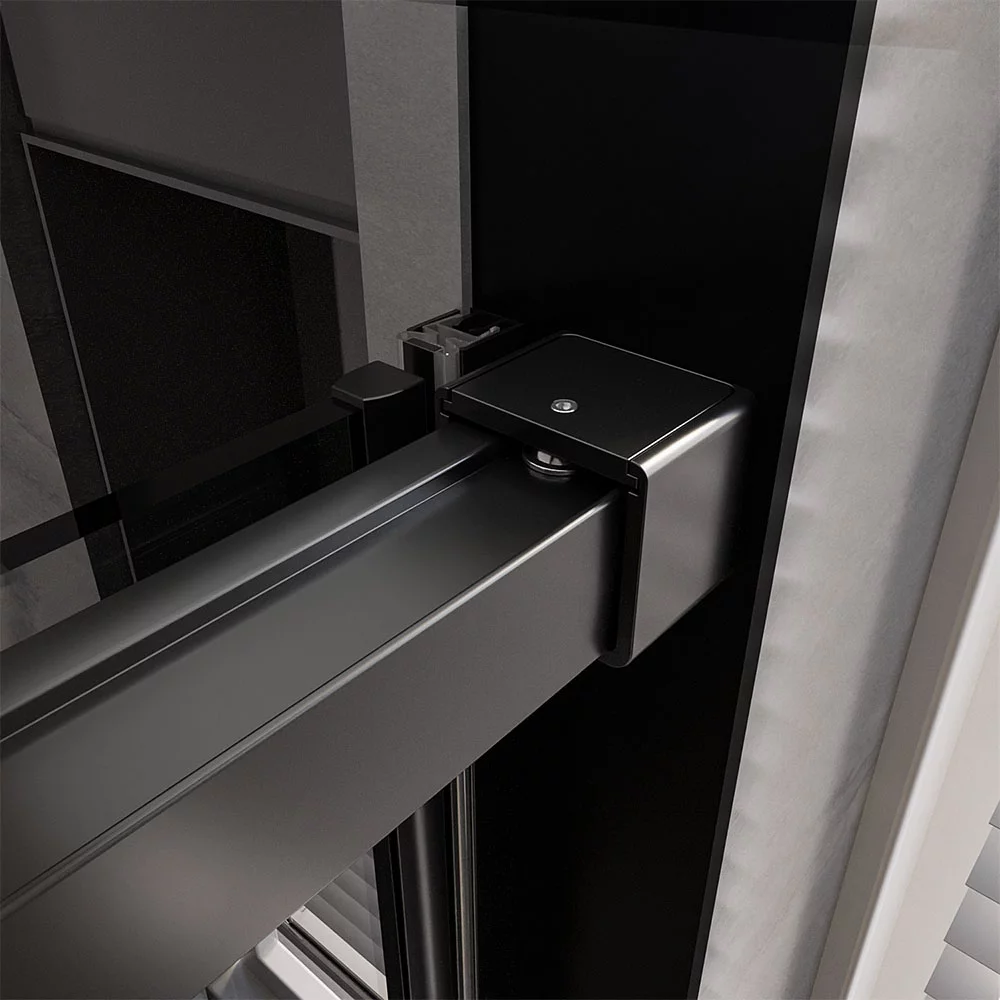 Душевая дверь Veconi Premium Trento PTD-40B, 140х200, черный матовый, стекло прозрачное