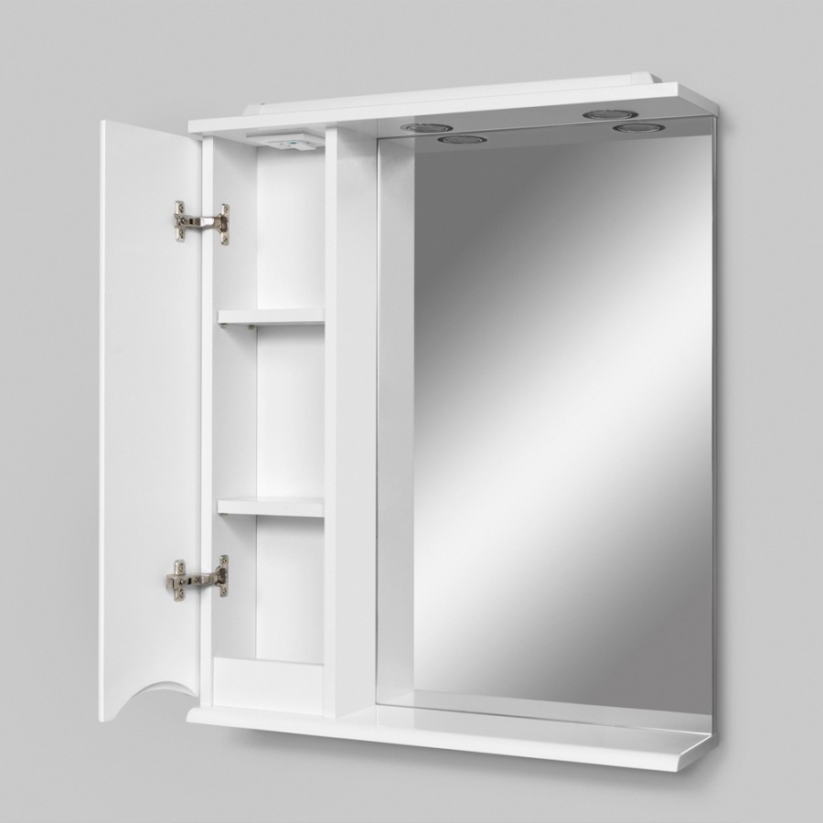 Зеркальный шкаф Am.Pm Like M80MPL0651WG левый 65 см белый глянец с подсветкой