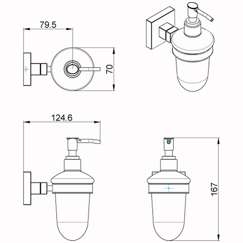 Дозатор жидкого мыла Azario Rina AZ-87012 хром