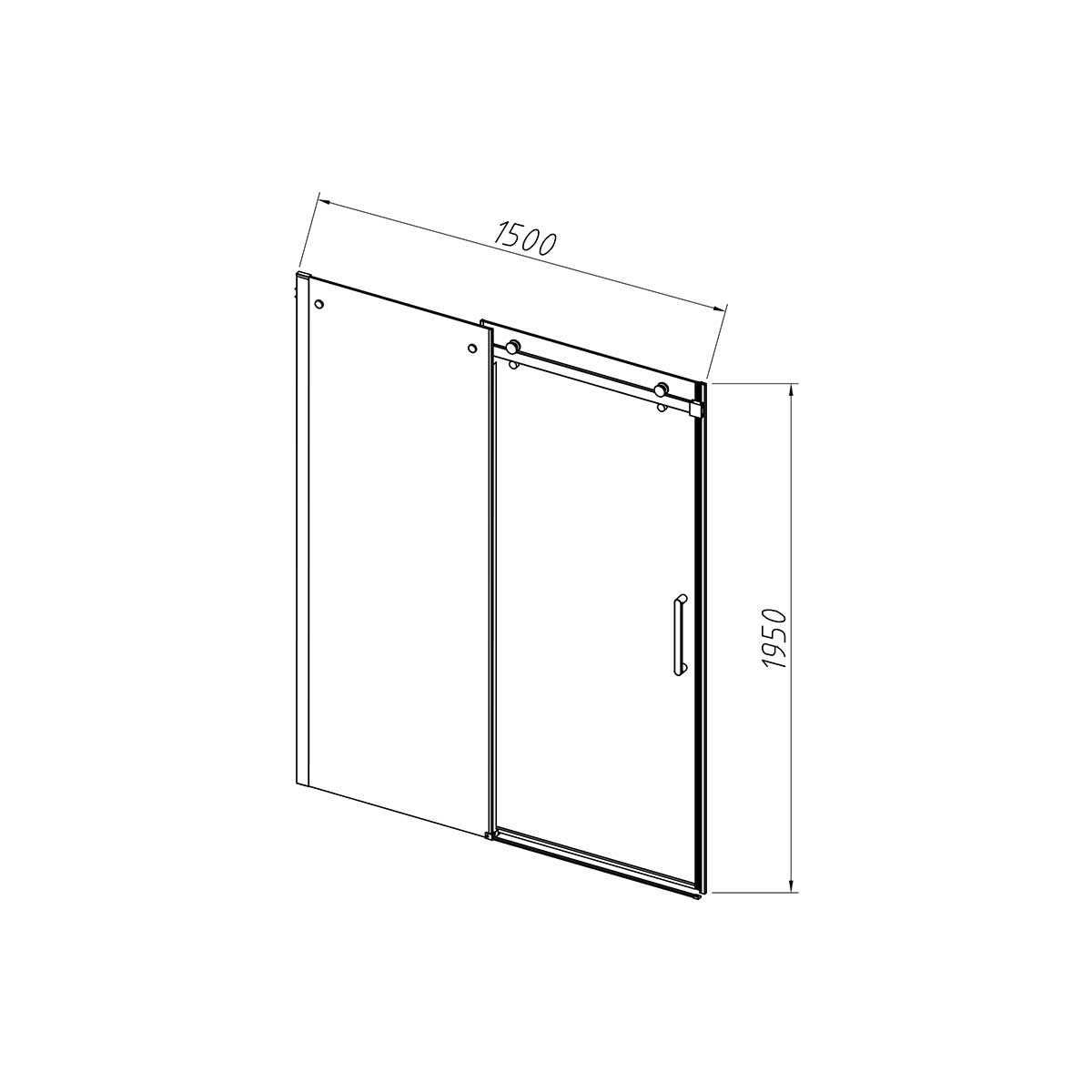 Душевая дверь Vincea Como-N 150х195 VDS-4CN150CLB, профиль черный, стекло прозрачное