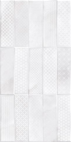Керамическая плитка Cersanit Плитка Carly рельеф кирпичи декорированная светло-серый 29,8х59,8