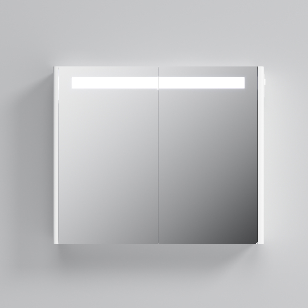 Зеркальный шкаф Am.Pm Bliss M55MCX0801WG 80 см белый глянец с подсветкой 