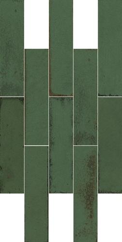 Плитка из керамогранита глянцевая Ape Ceramica Murus 7x28 зеленый
