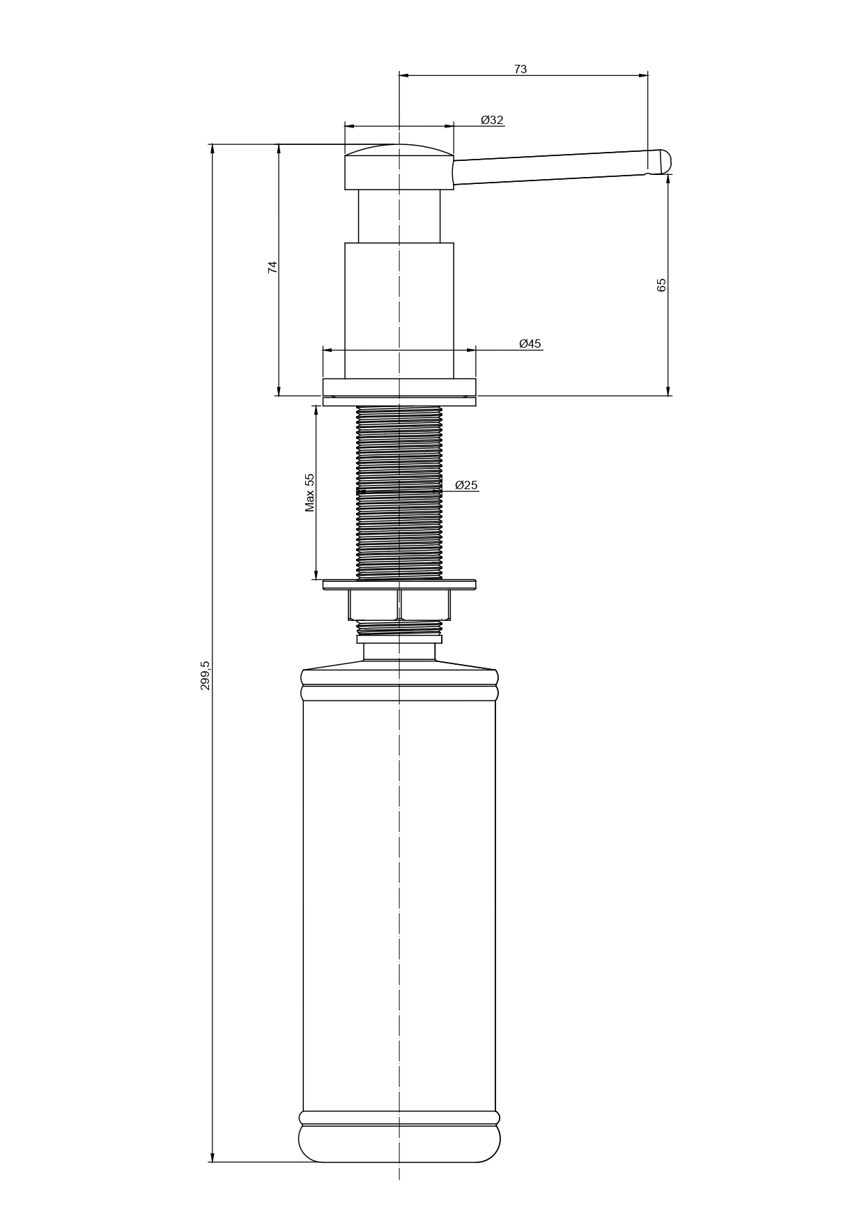 Дозатор Paulmark Brevit D005-GM для жидкого мыла, вороненая сталь