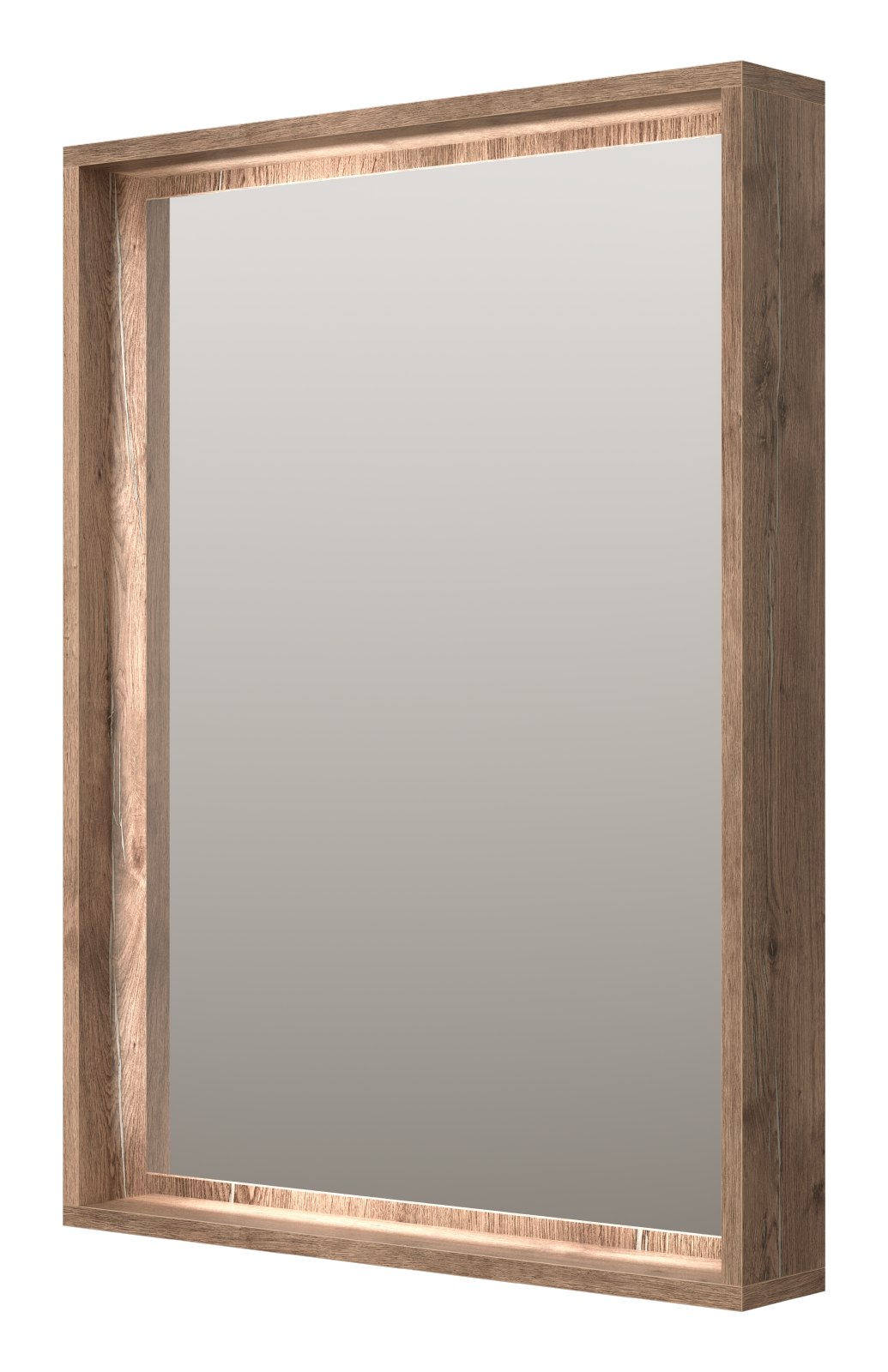 Зеркало Brevita Dallas 60 см DAL-02060-074 с подсветкой, дуб галифакс олово 