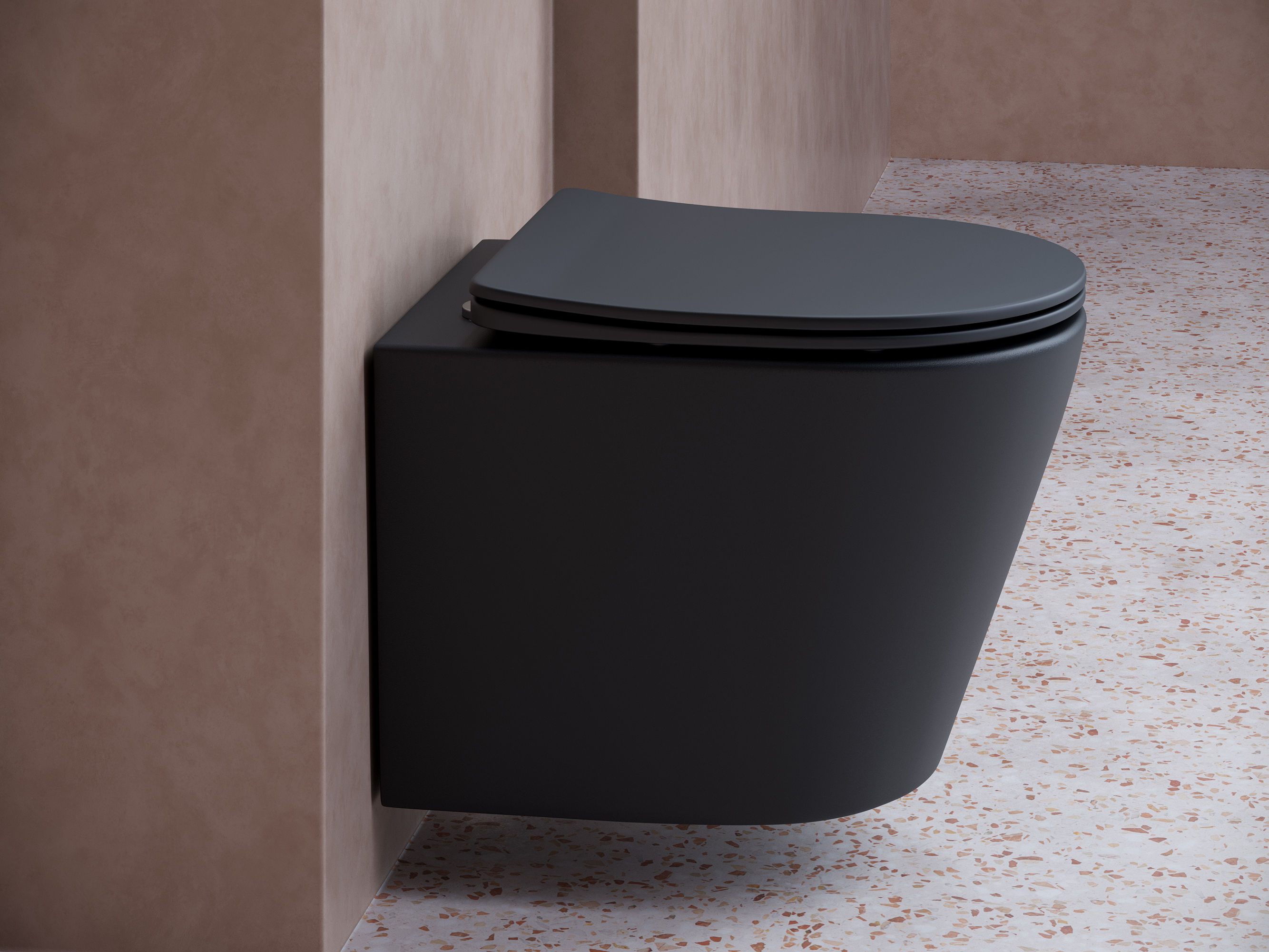 Комплект подвесной безободковый унитаз Ceramica Nova Balearica CN6000MB Черный матовый с сиденьем Микролифт  +  инсталляция Creto Standart 1.0