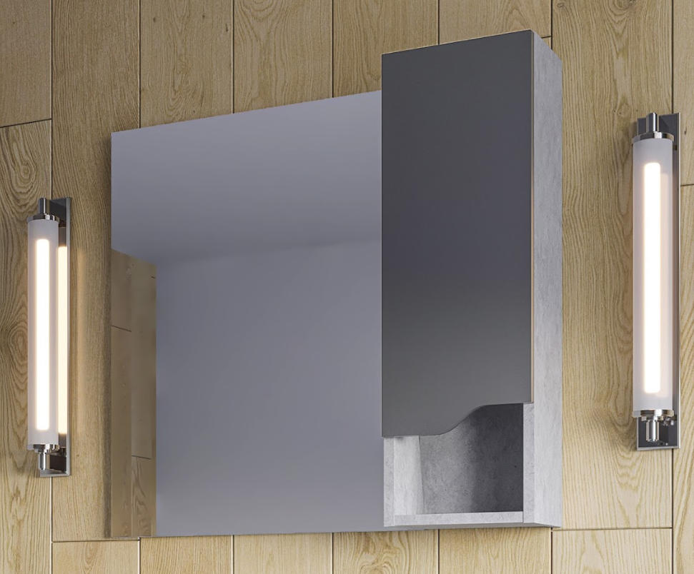 Зеркальный шкаф Stella Polar Абигель 100 см SP-00001063 цемент