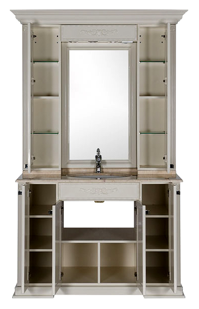 Зеркальный шкаф Aquanet Кастильо 120 слоновая кость