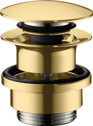 Донный клапан Hansgrohe 50100990 для раковины Push-Open, полированное золото 