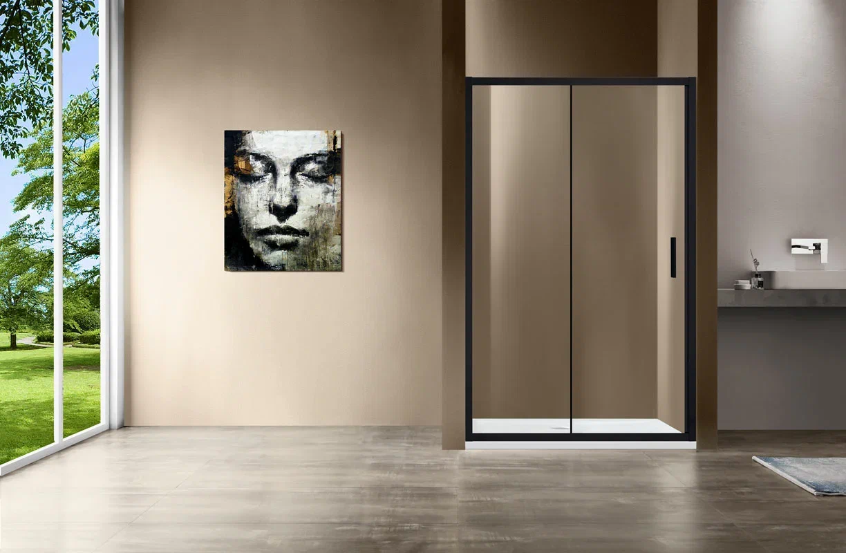 Душевая дверь Vincea Garda VDS-1G140CLB 140 см черный, стекло прозрачное