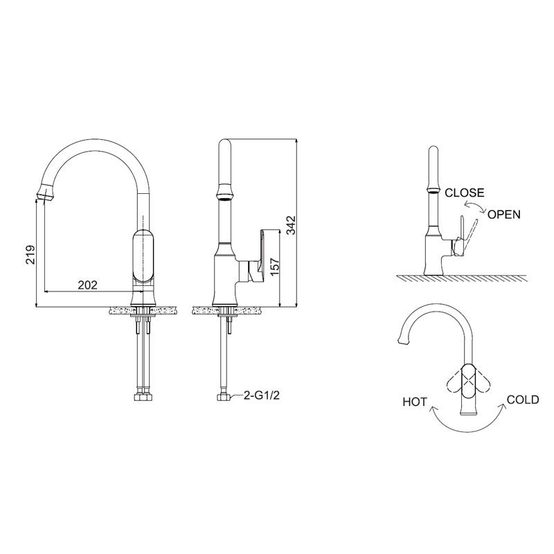 Смеситель Bravat Loop F7124182CP-RUS для кухонной мойки