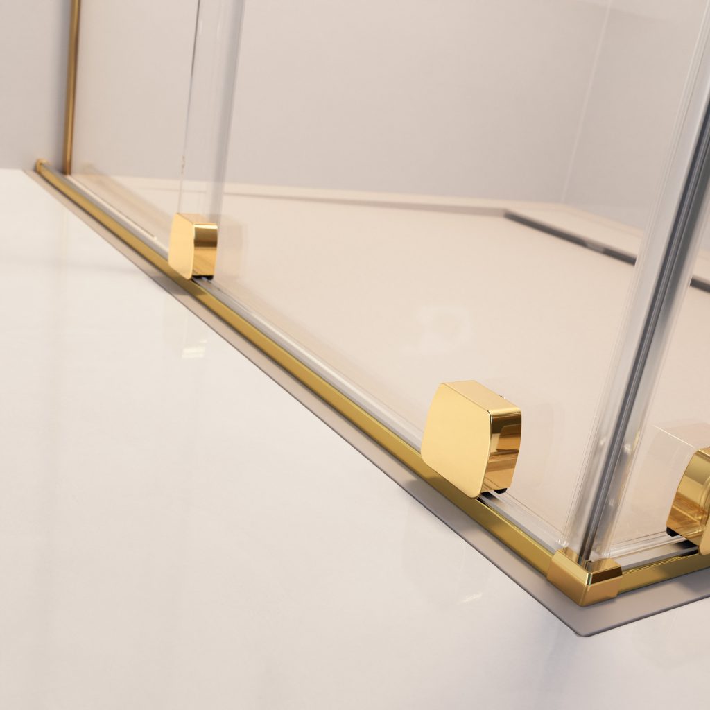 Душевая дверь Radaway Furo DWJ 140 см правая, стекло прозрачное, профиль золото