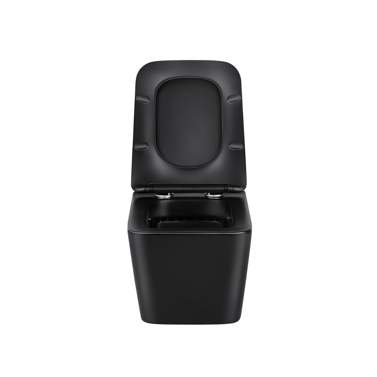 Комплект подвесной безободковый унитаз Vincea Q-Line VT1-12MB с сиденьем soft-close, черный матовый  +  инсталляция Geberit Duofix 458.124.21.5 с кнопкой, хром глянцевый