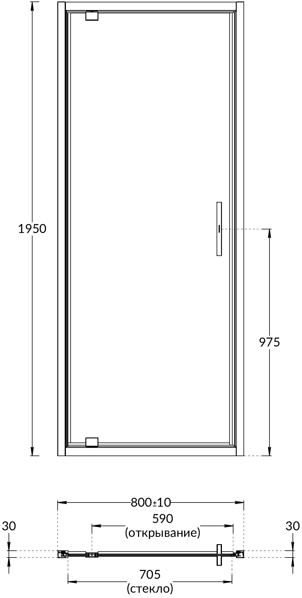 Душевая дверь Kerama Marazzi Vetro 80х195 см VE.80.PD.CR профиль хром, стекло прозрачное
