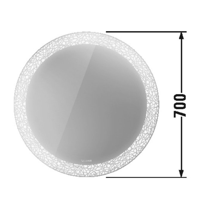 Зеркало Duravit Happy D.2 Plus HP7480S0000 70 x 70 см с подсветкой, круглое, белый