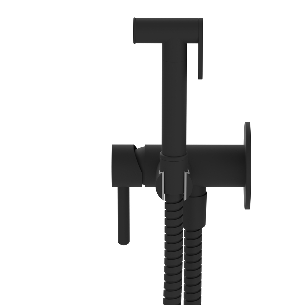 Гигиенический душ Whitecross Y black SYSYBI2BL со смесителем, матовый черный