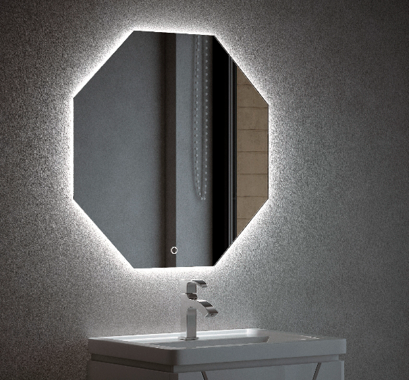 Зеркало Corozo Каре 70 см SD-00000962 белое c подсветкой