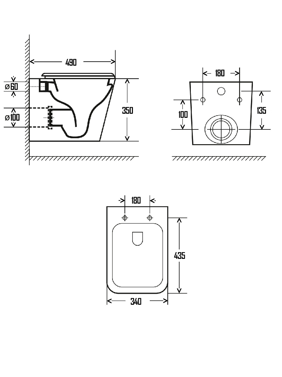 Унитаз подвесной безободковый AQUAme AQM2004 с крышкой-сиденьем микролифт, белый глянец