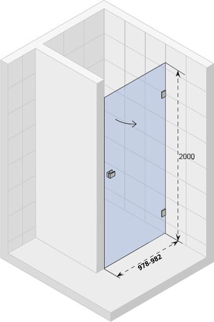 Душевая дверь в нишу Riho Scandic Mistral M101 100 см, R