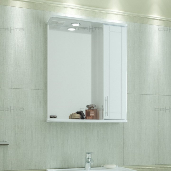 Зеркальный шкаф СаНта Дублин 60 см 123002 белый 