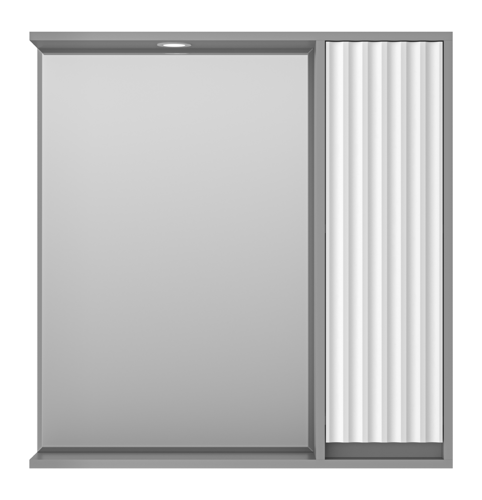 Зеркальный шкаф Brevita Balaton 80 см BAL-04080-01-01П правый, с подсветкой, белый / серый 