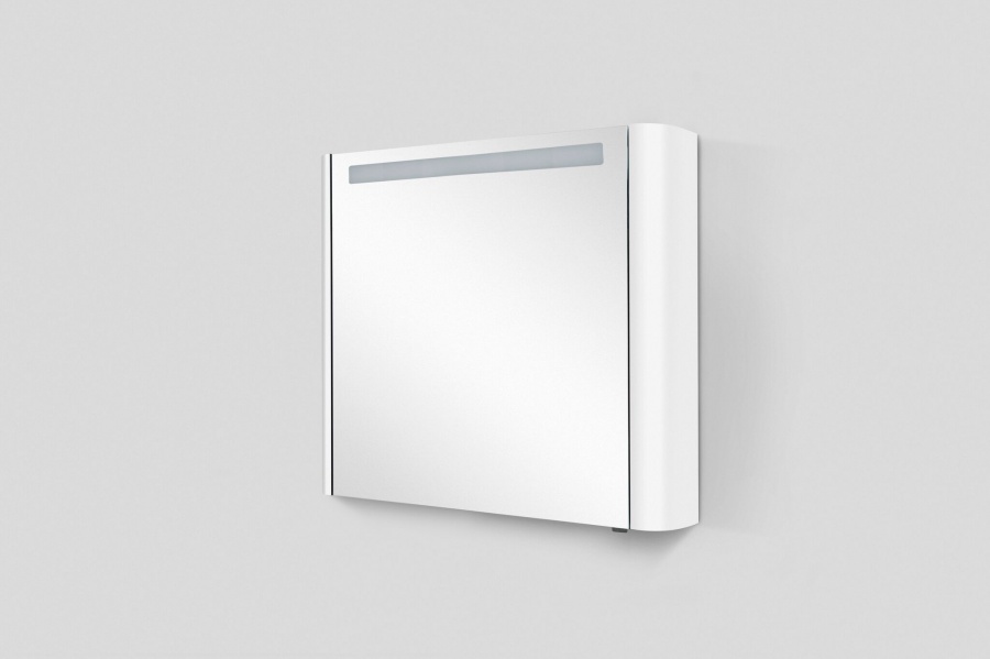 Зеркальный шкаф Am.Pm Sensation M30MCL0801WG, цвет - белый глянец, с подсветкой, левый, 80 см