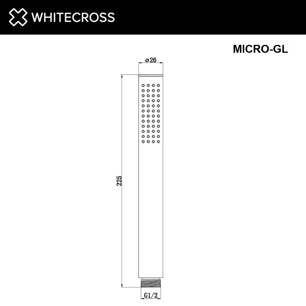 Душевая лейка Whitecross Y gold MICRO-GL , 1 режим, d 2,6 см., золото