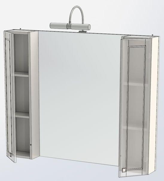 Зеркальный шкаф Aquanet Честер 105 белый, патина серебро