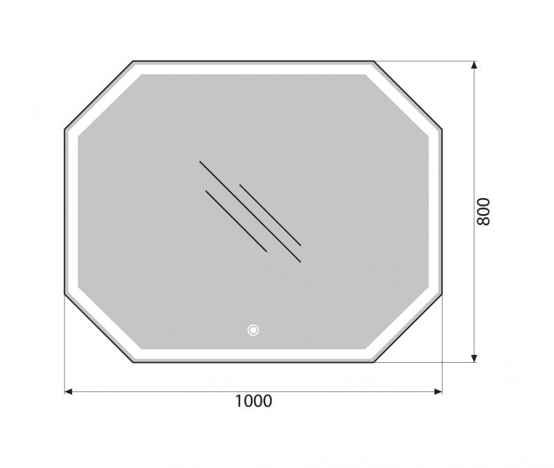 Зеркало BelBagno SPC-OTT-1000-800-LED-TCH, 12W, 220-240V, 1000x30x800