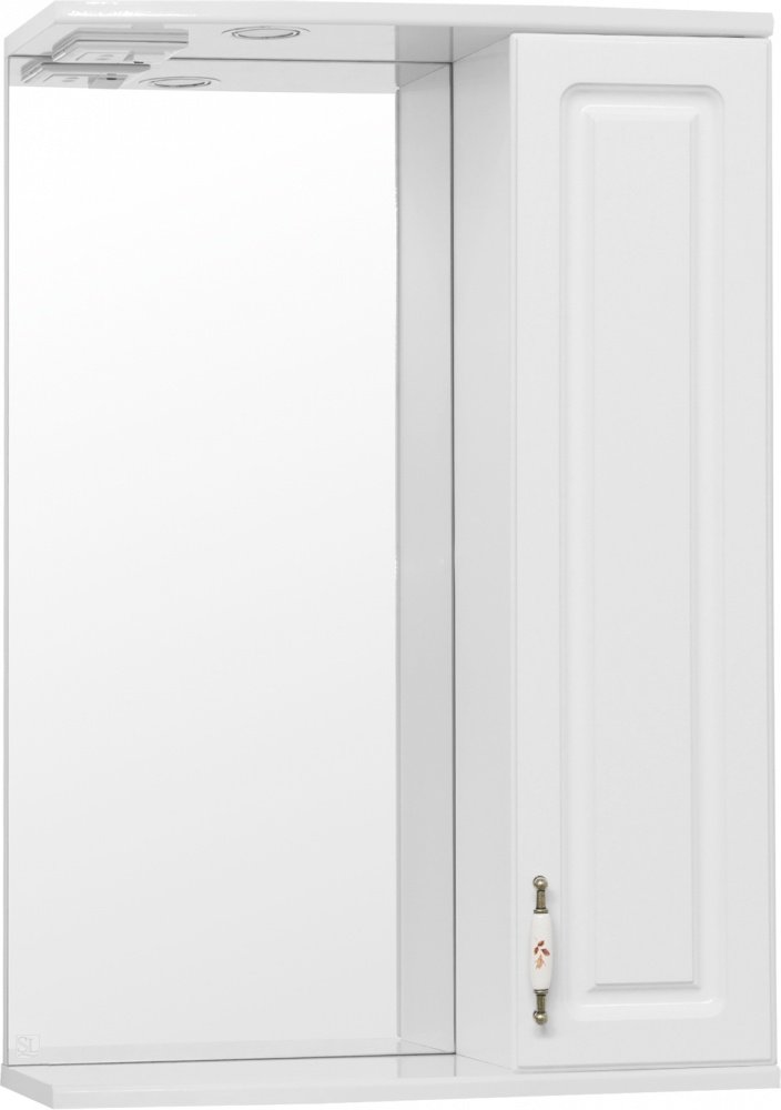 Зеркальный шкаф Style Line Олеандр-2 55/С Люкс, белый 