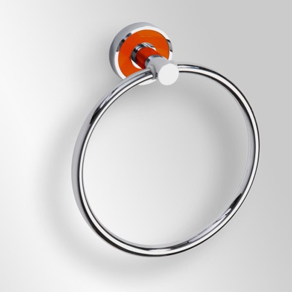 Полотенцедержатель-кольцо Bemeta Trend-i 104104068g 16 x 5 x 19 см, хром, оранжевый 