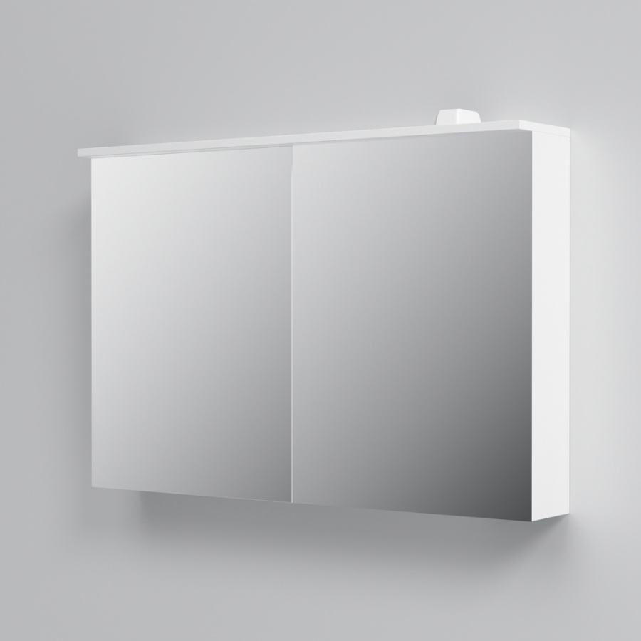 Зеркальный шкаф с LED-подсветкой Am.Pm Spirit 2.0 M70AMCX1001WG, 100 см, цвет: белый, глянец