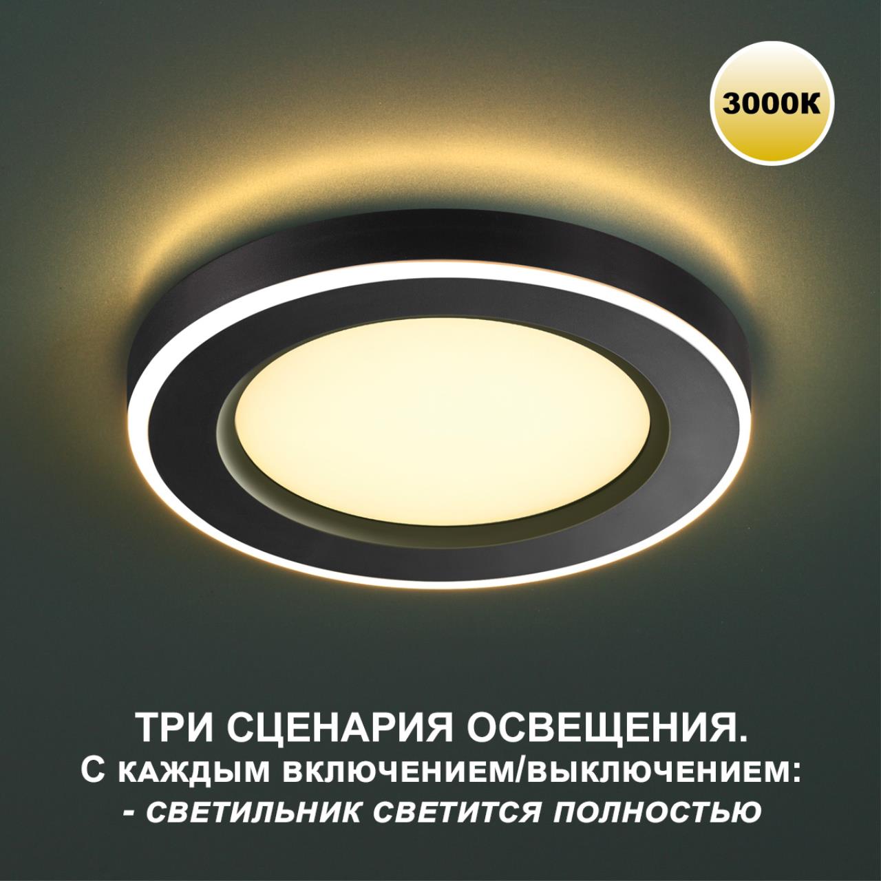 Светильник встраиваемый светодиодный IP20 LED 3000К 6W + 3W 100-265V 630Лм SPAN 359019