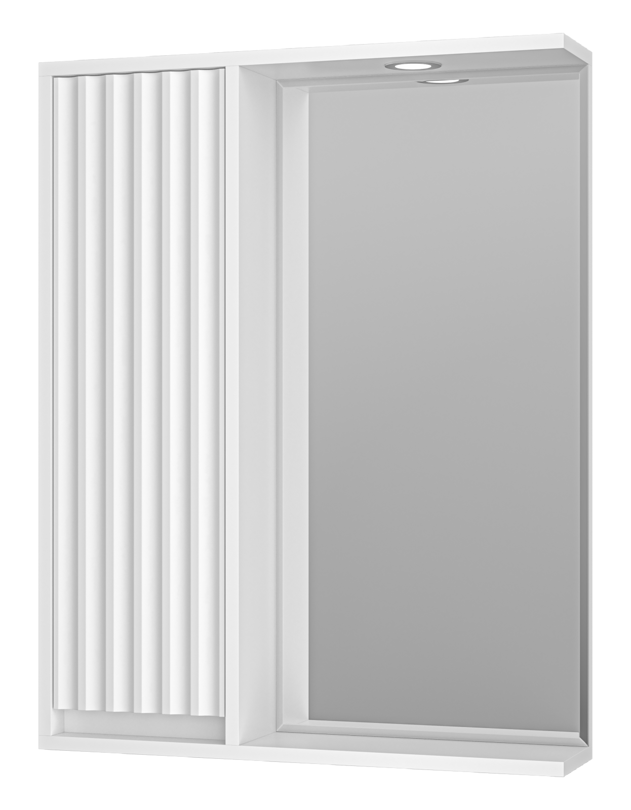 Зеркальный шкаф Brevita Balaton 65 см BAL-04065-01-Л левый, с подсветкой, белый 