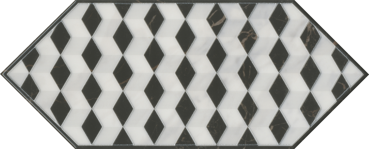 Керамическая плитка Kerama Marazzi Декор Келуш 4 черно-белый 14х34 