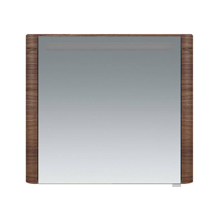 Зеркальный шкаф Am.Pm Sensation M30MCL0801NF, цвет - орех, с подсветкой, левый, 80 см
