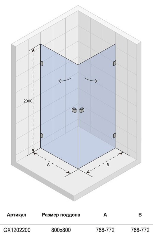 Душевой уголок квадратный Riho Scandic M209 80x80 см