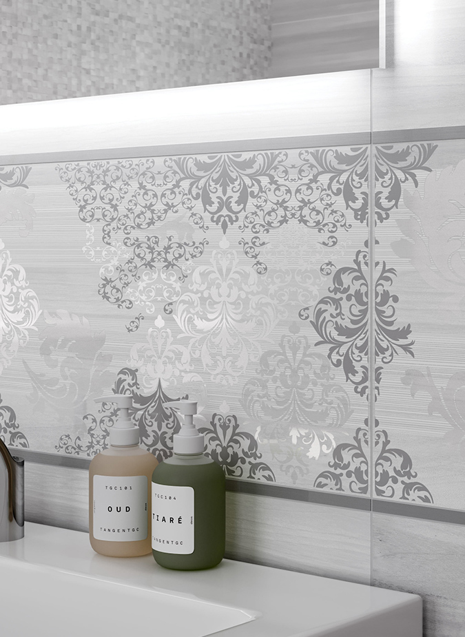 Керамическая плитка Cersanit Вставка Grey Shades узор белый 29,8х59,8 - изображение 2