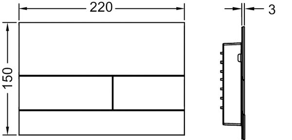 Клавиша смыва для унитазов TECE Square II  с цветным PVD покрытием, 9240841