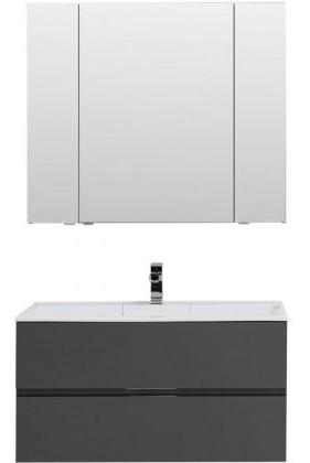 Комплект мебели для ванной Aquanet Алвита 100 серый антрацит