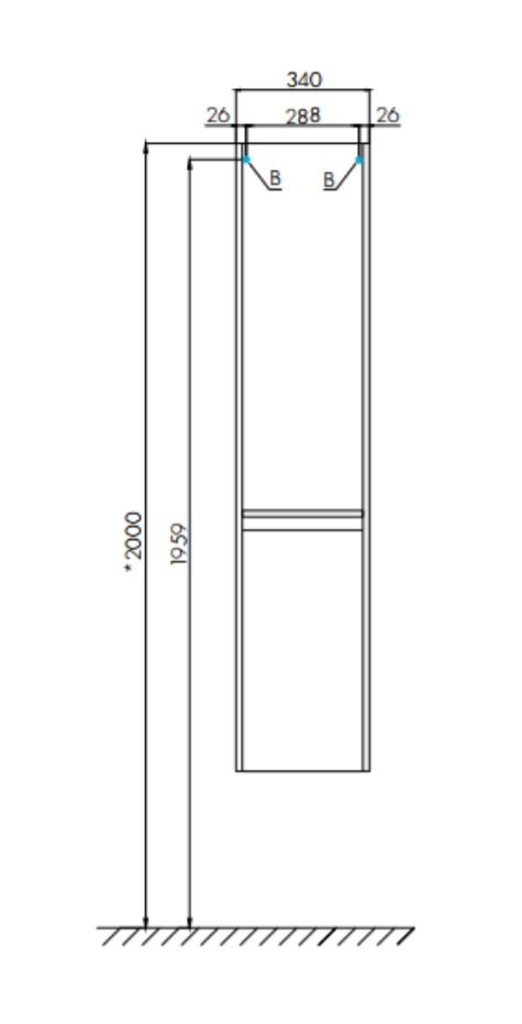 Шкаф-пенал Aquaton Лондри 34 см, 1A236203LH010, подвесной