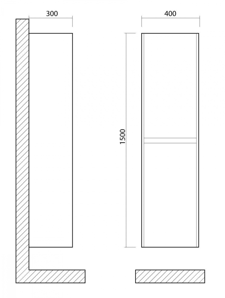 Шкаф-пенал Art&Max Family 40 см Family-1500-2A-SO-BL белый глянец