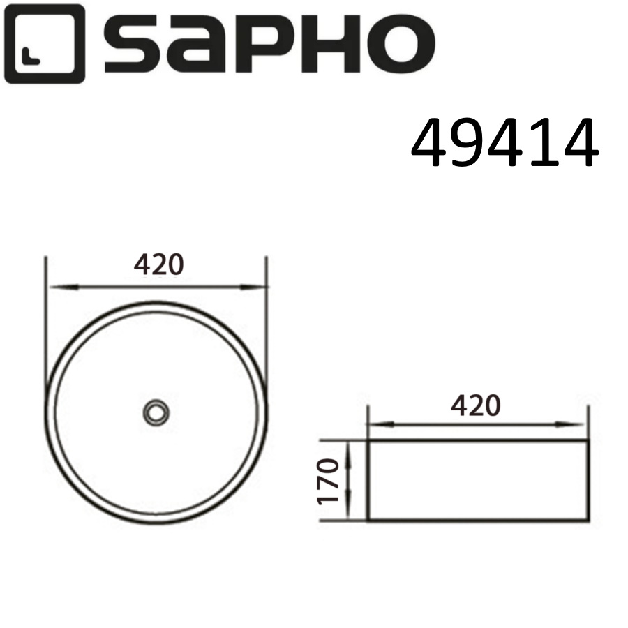 Раковина-чаша 41 см Sapho Ring 49414 белый