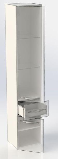 Шкаф-пенал для ванной Aquanet Ирвин 35 L белый