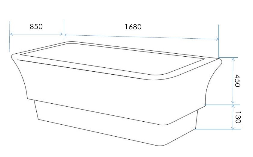 Акриловая ванна Abber 170x85x58 AB9221 с подсветкой