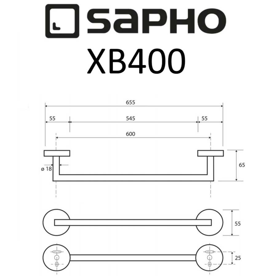 Полотенцедержатель Sapho X-Round Black XB400 черный