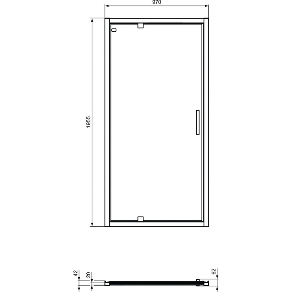 Распашная дверь в нишу 100 см Ideal Standard CONNECT 2 PV Pivot K9272V3